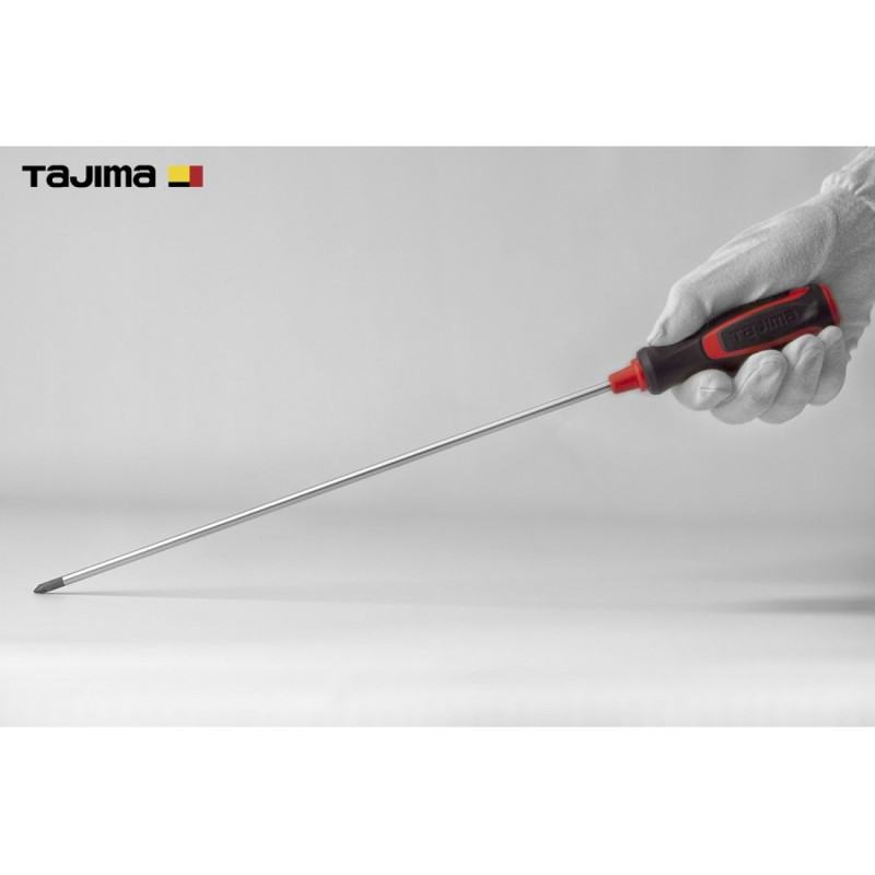 Отвертка крестовая TAJIMA Phillips PH1 417 мм магнитная (1301-2132)