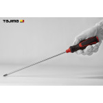 Отвертка крестовая TAJIMA Phillips PH2 379 мм магнитная (1301-2138) – Фото №1