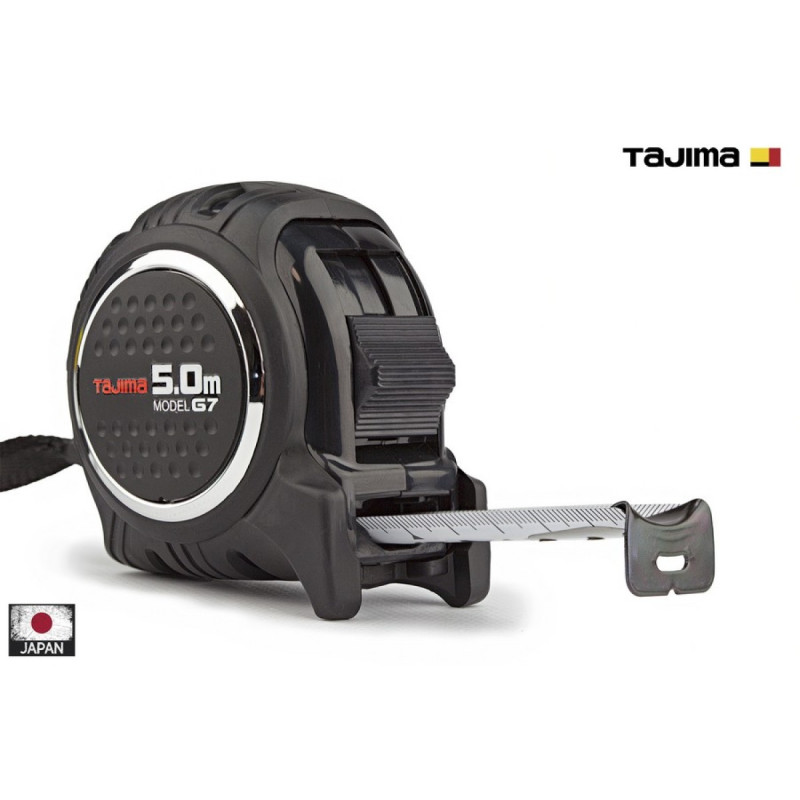 Рулетка будівельна TAJIMA G7 LOCK G7L2550 ударостійка посилена стрічка 5,0 м (1001-1671)
