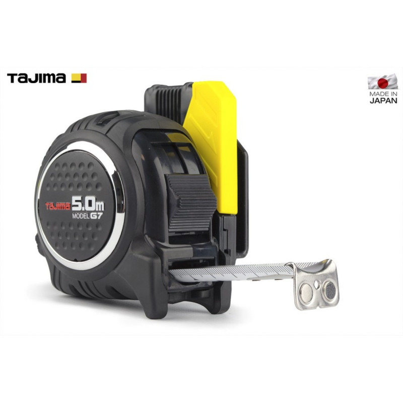 Рулетка строительная TAJIMA G7 LOCK  SFG7LM2550 магнитная, ударопрочная, усиленная лента, с держателем на пояс 25 мм х 5,0 м (1001-1897)