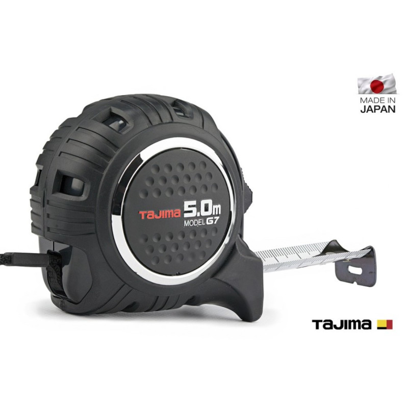 Рулетка будівельна TAJIMA G7 LOCK G7L2550 ударостійка посилена стрічка 5,0 м (1001-1671)