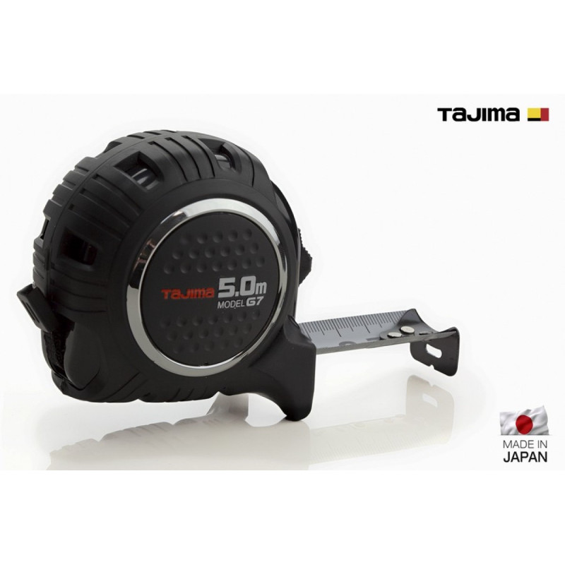 Рулетка будівельна TAJIMA G7 LOCK G7L2550 ударостійка посилена стрічка 5,0 м (1001-1671)