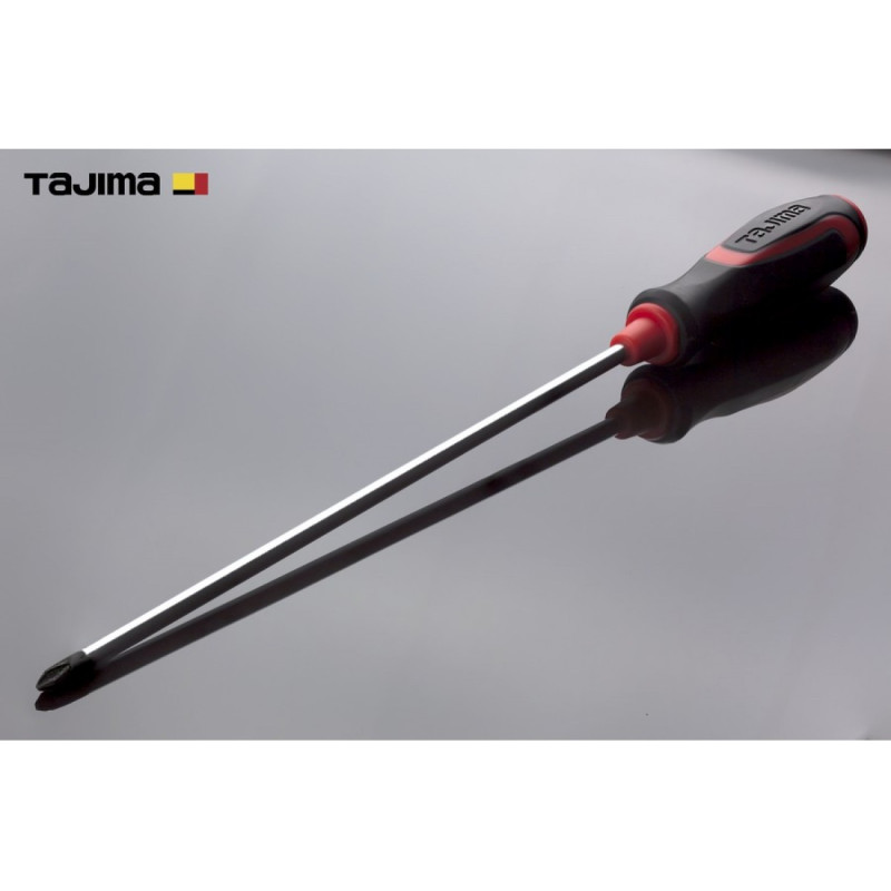 Отвертка крестовая TAJIMA Phillips PH2 379 мм магнитная (1301-2138)
