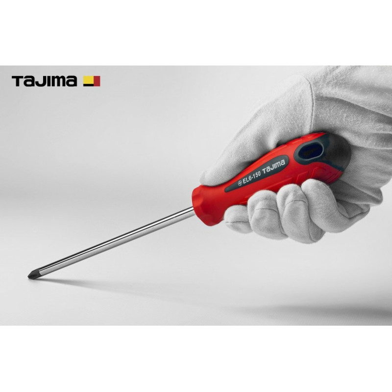 Отвертка крестовая TAJIMA EL PH2 260 мм магнитная (1301-0659)