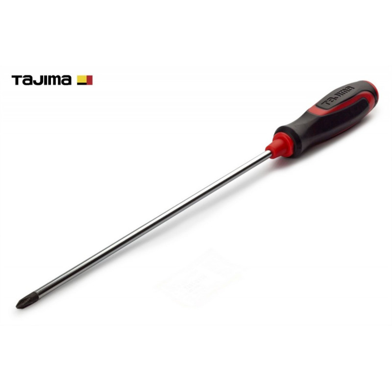 Отвертка крестовая TAJIMA Phillips PH2 379 мм магнитная (1301-2138)