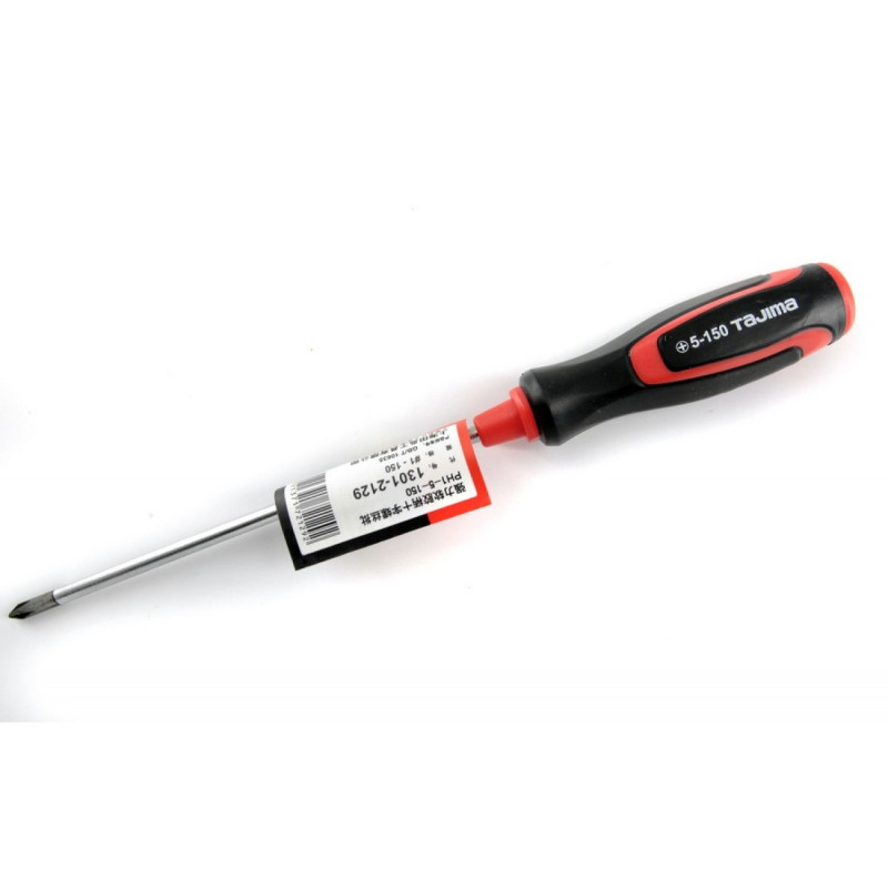 Отвертка крестовая TAJIMA Phillips PH2 204 мм магнитная (1301-2133)