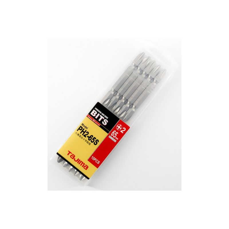 Набор бит TAJIMA PH2-65S двухсторонние гальваника 65 мм (цена за 1 шт) (1303-0495)