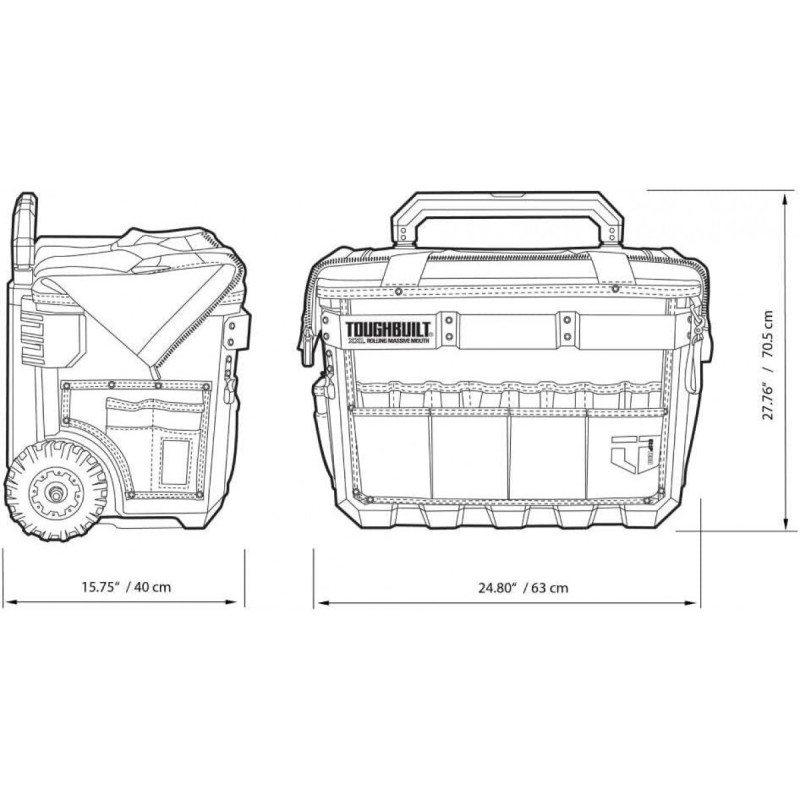 Сумка для инструментов ToughBuilt на колесах 705 мм (TB-CT-61-22)