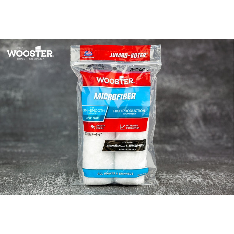 Комплект мініваликів Wooster Microfiber (ТКАНІ) RR327-4 10 см (4”) ворс 10 мм (3,8”) 2 шт
