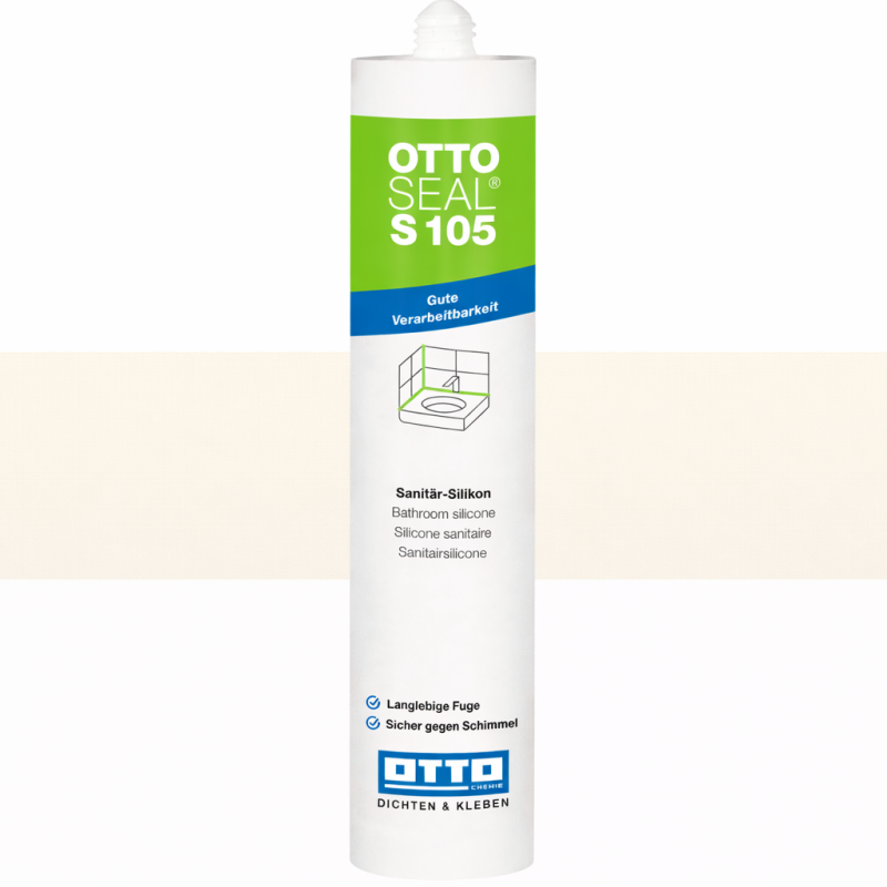 Санитарный силиконовый герметик OTTOSEAL S105 С116 белый лед, 310 мл (OTS105C116)