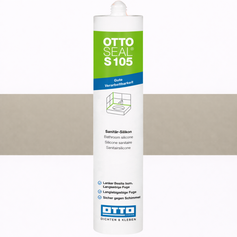Санитарный силиконовый герметик OTTOSEAL S105 С77 серо-бежевый, 310 мл (OTS105C77)