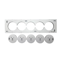 Шаблон (кондуктор, трафарет) для сверления отверстий, подрозетников Ø 68 мм на 5 отверстий (HNOVA6)