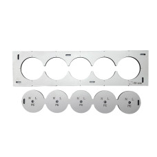 Шаблон (кондуктор, трафарет) для сверления отверстий, подрозетников Ø 68 мм на 5 отверстий (HNOVA6)