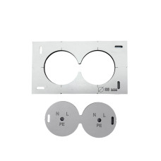 Шаблон (кондуктор, трафарет) для сверления отверстий Ø68 мм на 2 отверстия (HNOVA3)