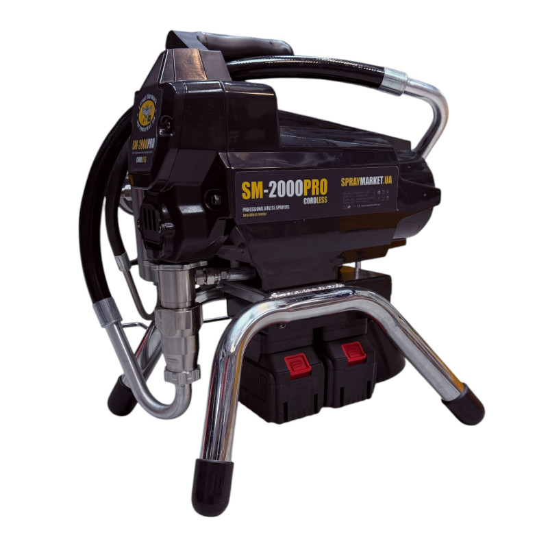 Аккумуляторный безвоздушный окрасочный аппарат SPRAY MARKET SM-2000PRO CORDLESS (10019CS)