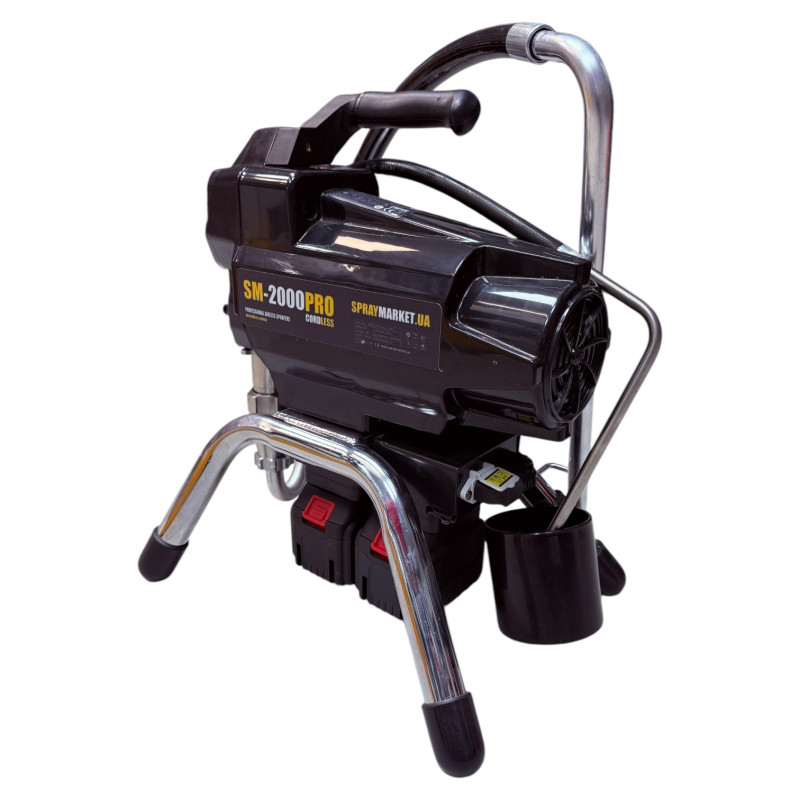 Аккумуляторный безвоздушный окрасочный аппарат SPRAY MARKET SM-2000PRO CORDLESS (10019CS)