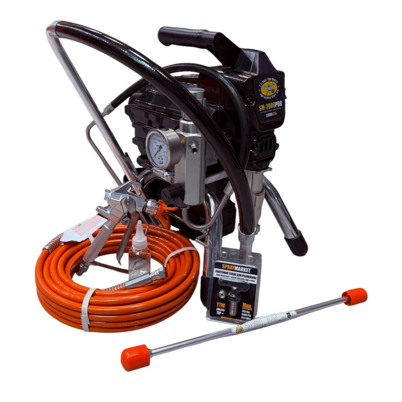 Аккумуляторный безвоздушный окрасочный аппарат SPRAY MARKET SM-2000PRO CORDLESS (10019CS)