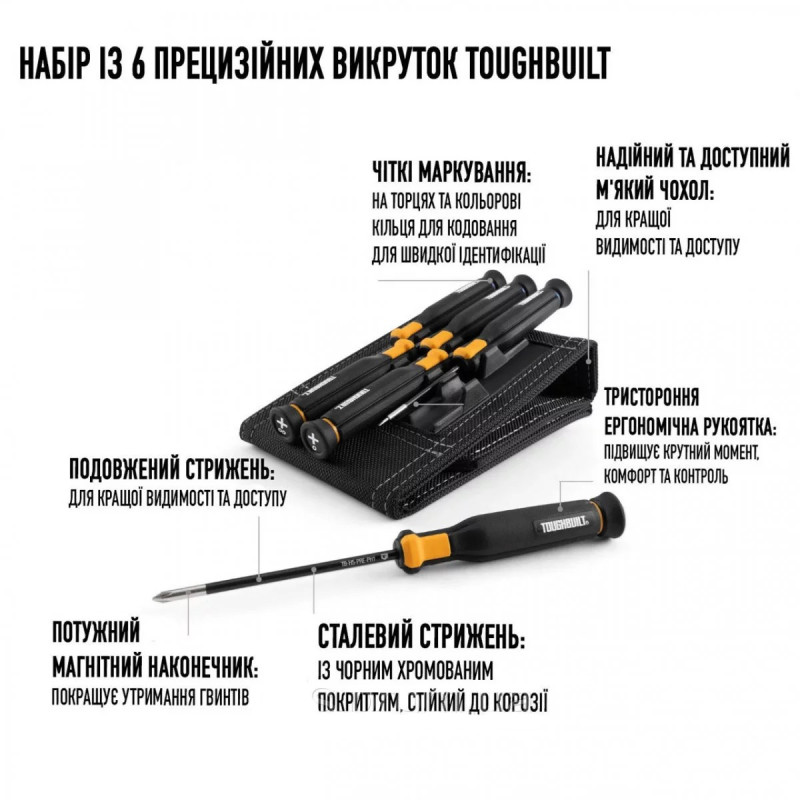 Набір прецизійних викруток ToughBuilt (TB-H5S6-PRE)