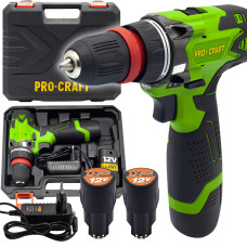 Аккумуляторный шуруповерт Procraft PA12DFR 12 В 22 Нм (000125)