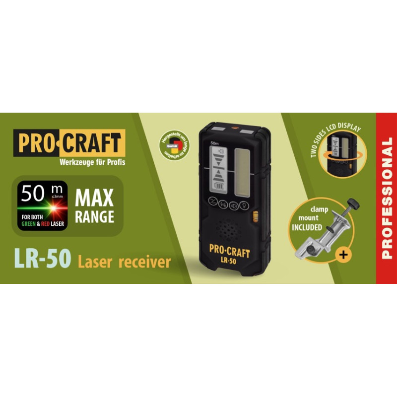 Лазерний приймач Procraft LR50 (зелений та червоний колір)