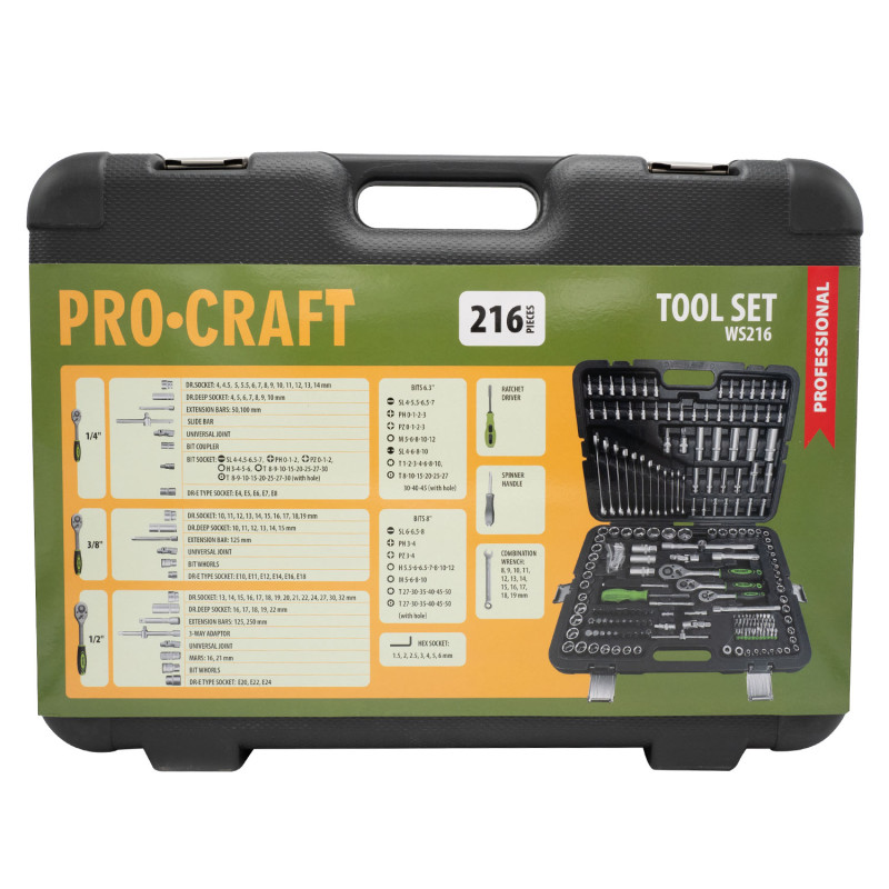 Набір ручного інструменту Procraft WS216 216 шт (002160)