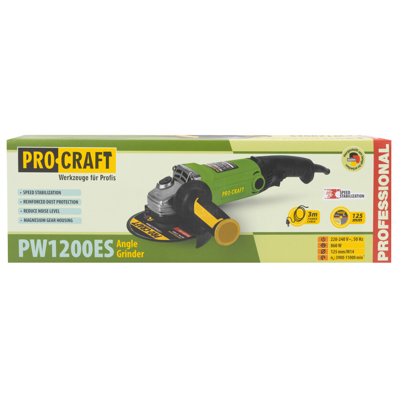 Кутошліфувальна машина Procraft PW1200ES 125 мм