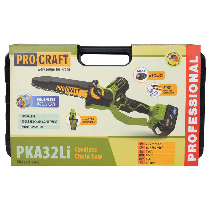 Акумуляторна ланцюгова пилка Procraft PKA32Li (З 1 акб) Кобура