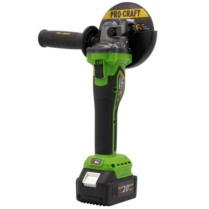 Акумуляторна кутова шліфмашина Procraft PGA22 20 В 125 мм (030274)