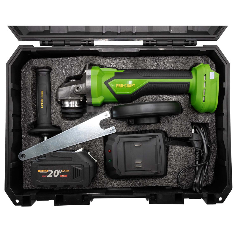 Акумуляторна кутова шліфмашина Procraft PGA22 20 В 125 мм (030274)