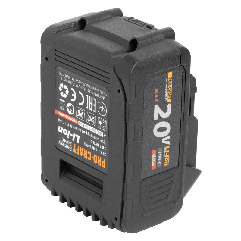 Акумуляторна батарея Procraft 20 В 4 Аг Li-Ion Type-C (030280)