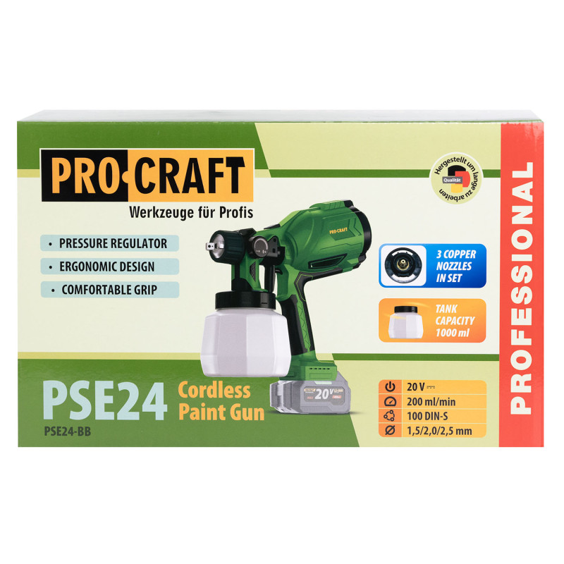 Акумуляторний фарбопульт Procraft PSE24 20 В 1000 мл (030289)