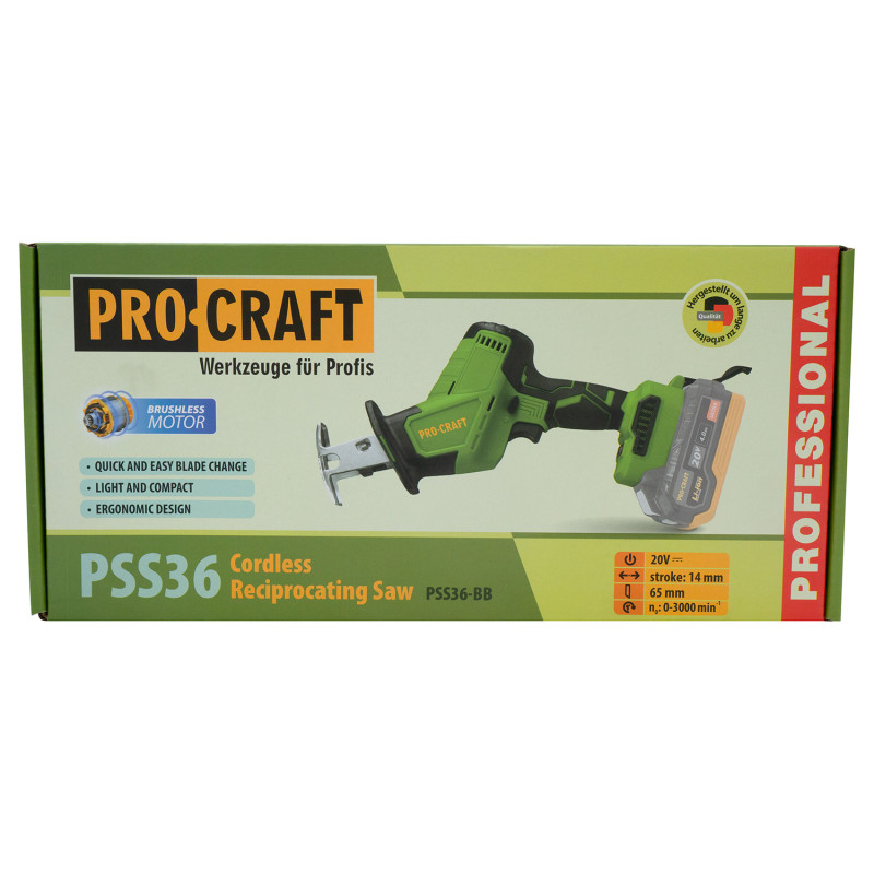 Акумуляторна шабельна пила Procraft PSS36 (без акб та зп)