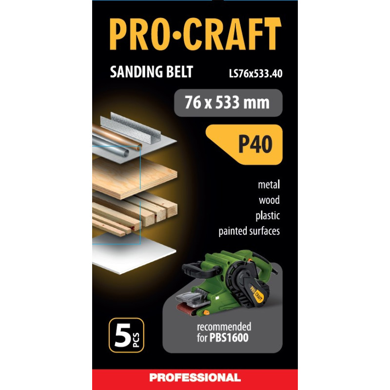 Стрічка шліфувальна Procraft LS76x533.40 (5 шт)