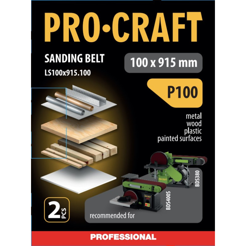 Стрічка шліфувальна Procraft LS100x915.100 (2 шт)