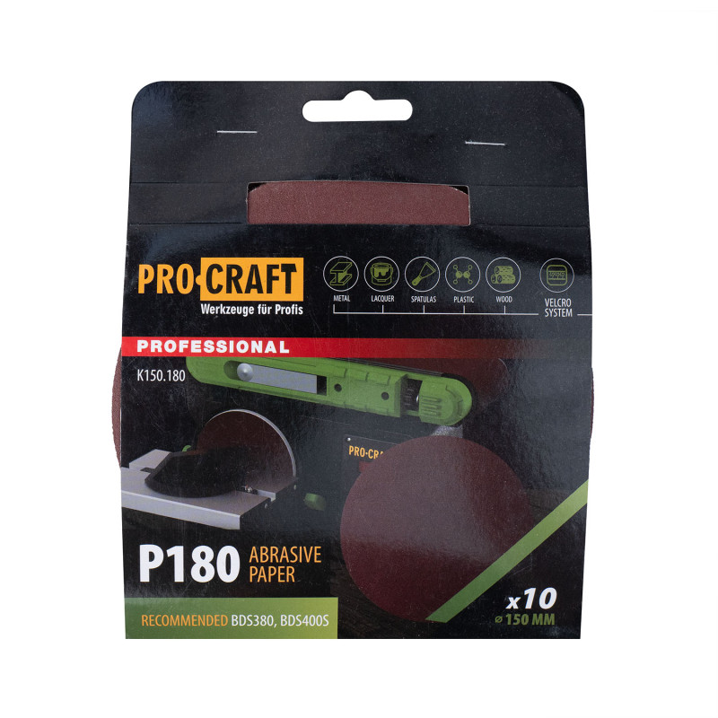 Круг шліфувальний самозачепний Procraft K150.180 UNIVERSAL (набір 10 шт.)