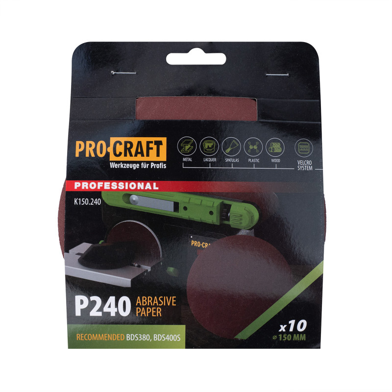 Круг шліфувальний самозачепний Procraft K150.240 UNIVERSAL (набір 10 шт.)