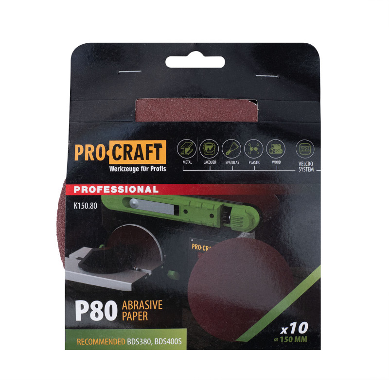 Круг шліфувальний самозачепний Procraft K150.80 UNIVERSAL (набір 10 шт.)