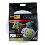 Круг шліфувальний самозачепний Procraft KB180.80 UNIVERSAL (набір 10 шт.) 8 отв. – Фото №1
