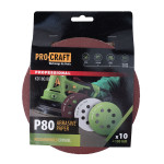 Круг шліфувальний самозачепний Procraft KD180.80 UNIVERSAL (набір 10 шт.) 8 отв. – Фото №1