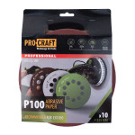 Круг шліфувальний самозачепний Procraft KD225.100 UNIVERSAL (набір 10 шт.) 10 отв. – Фото №1