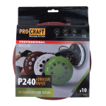 Круг шліфувальний самозачепний Procraft KD225.240 UNIVERSAL (набір 10 шт.) 10 отв. – Фото №1
