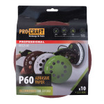 Круг шліфувальний самозачепний Procraft KD225.60 UNIVERSAL (набір 10 шт.) 10 отв. – Фото №1