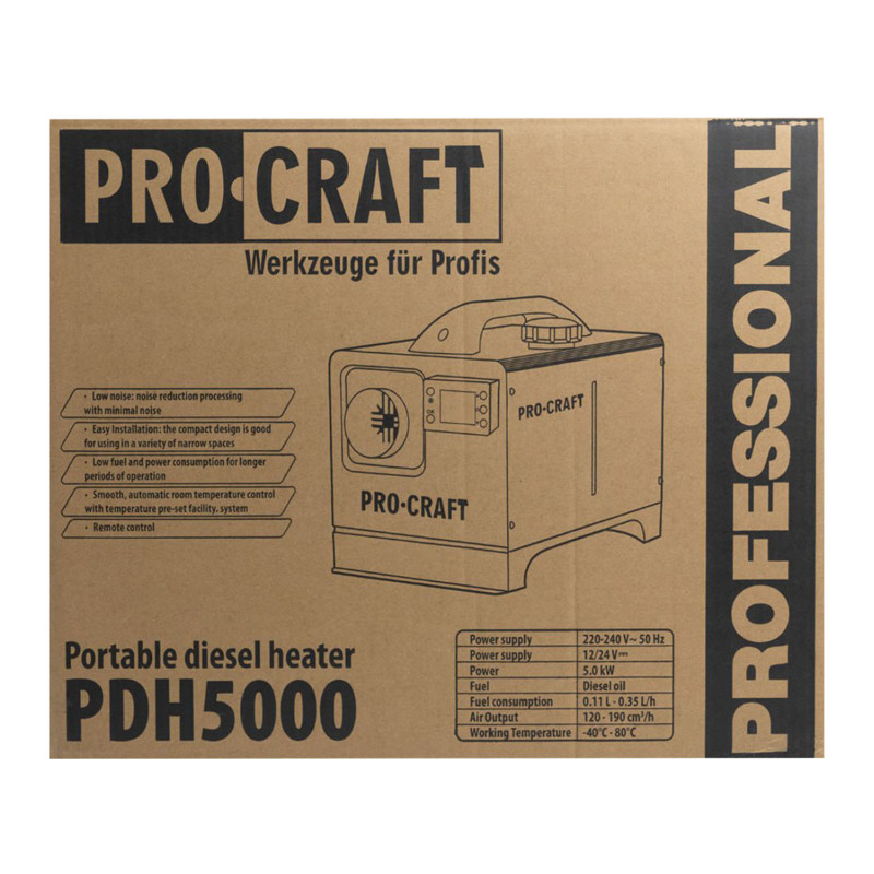 Дизельний обігрівач Procraft PDH5000, 5 кВт, бак 5 л (005003)