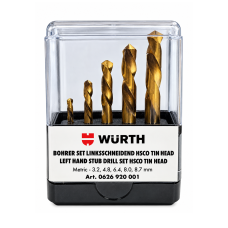 Набір лівосторонніх свердел Wurth HSCo DIN1897 TiN 5шт (0626920001)