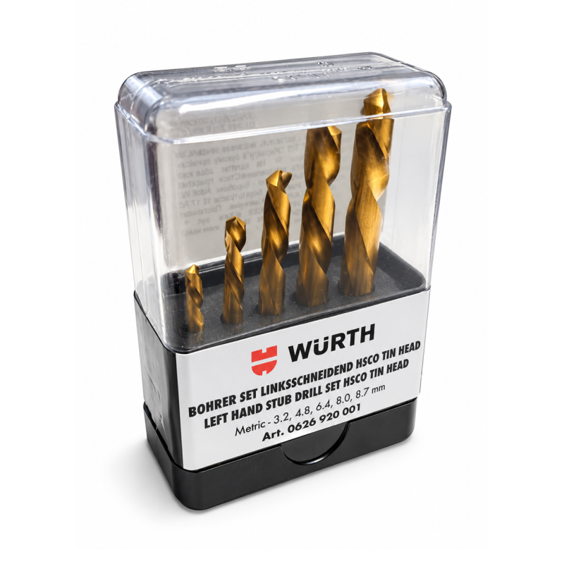 Набор левосторонних сверл Wurth HSCo DIN1897 TiN 5шт (0626920001)