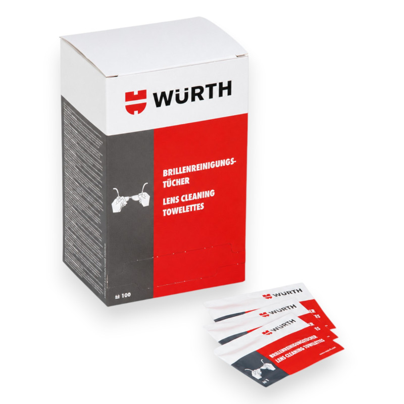 Серветки Wurth для протирання окулярів, 100 шт  (0899102303)