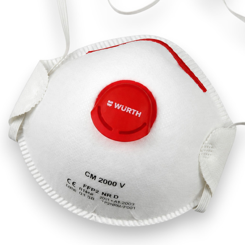 Респиратор одноразовый с клапаном Wurth CM2000, FFP2-NR-D 1 шт (0899110303901)