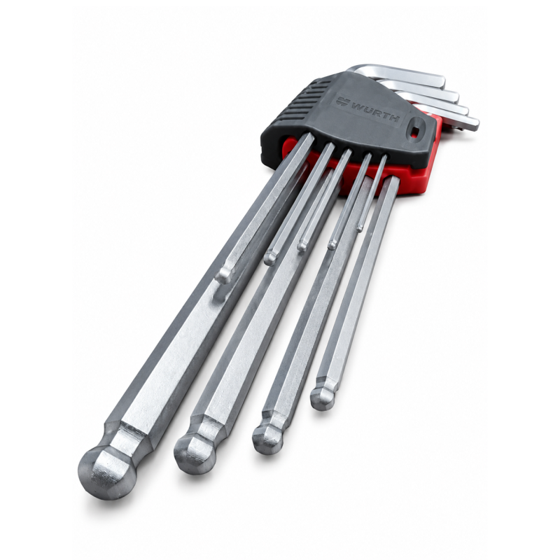 Набор НЕХ-ключей с шариком Wurth RED STRIPE 1,5–10 мм, 9 шт (575241200)