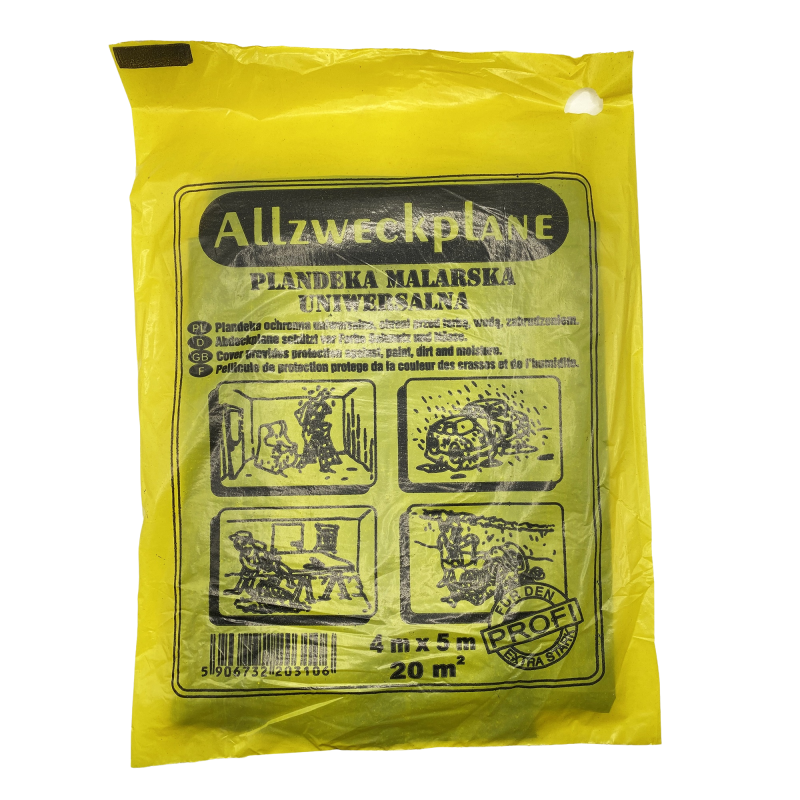 Пленка защитная Желтая Allzweckplane 20 мкм 4 м х 5 м WoffMann (138)